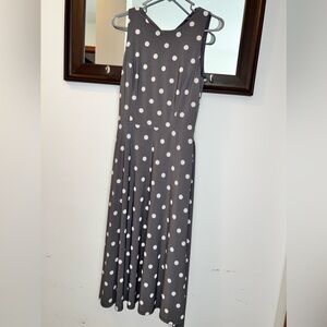 Lauren Ralph Lauren Ladies Grey with White Polka Dot Maxi Dress Size 4